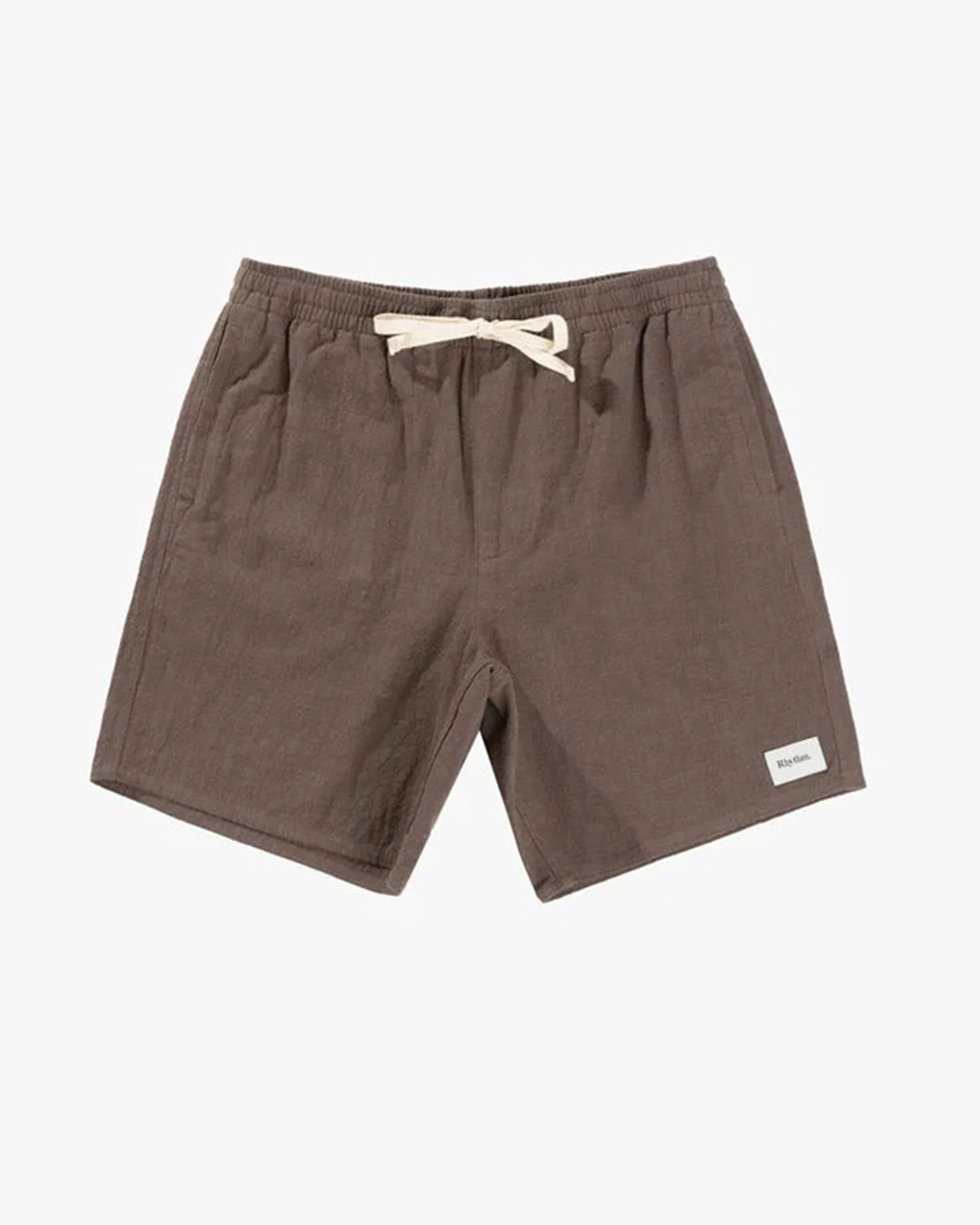 Textured Linen Jam Shorts - Silt
