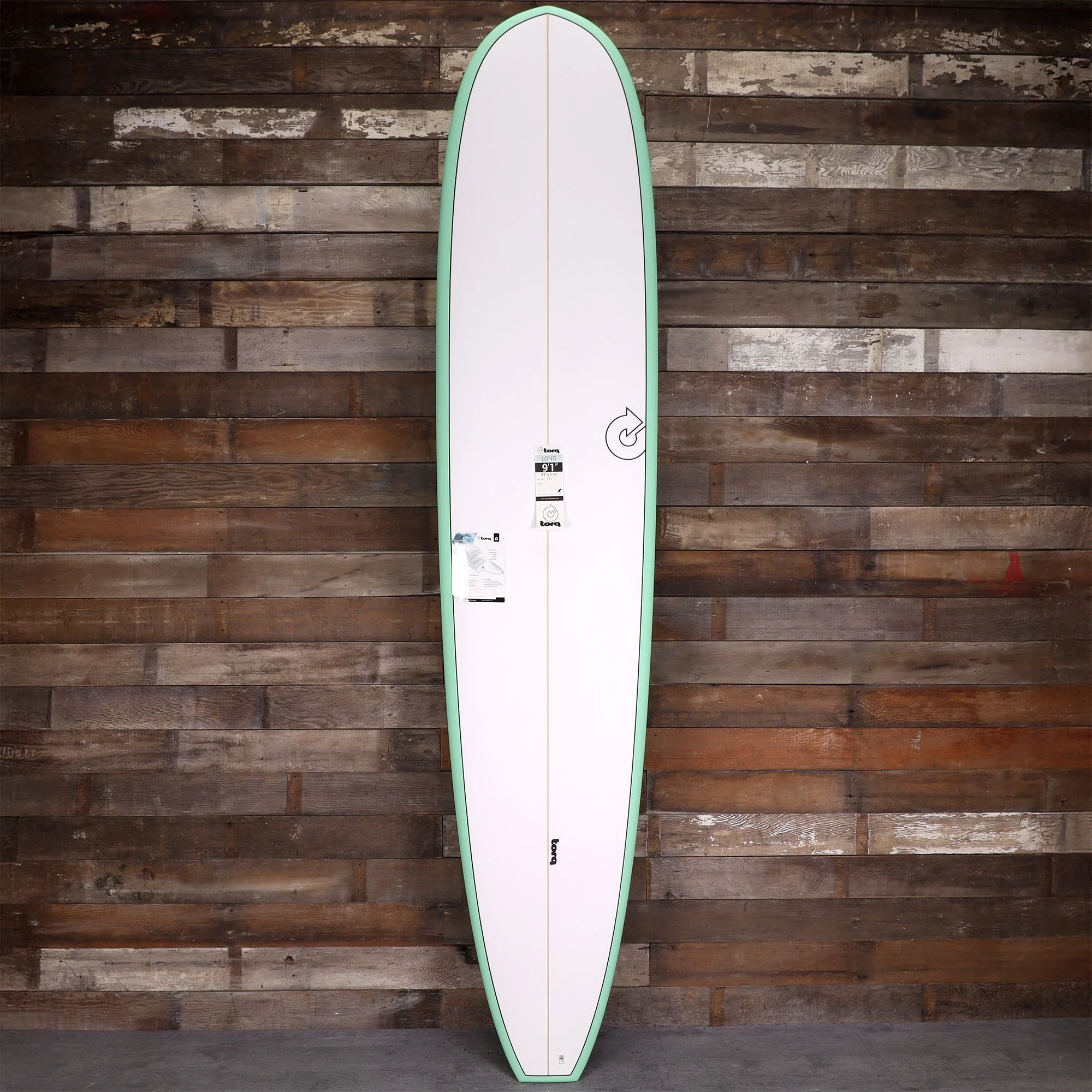 Torq Longboard TET 9'1 × 23 × 3 ⅛ Surfboard - Seagreen/White
