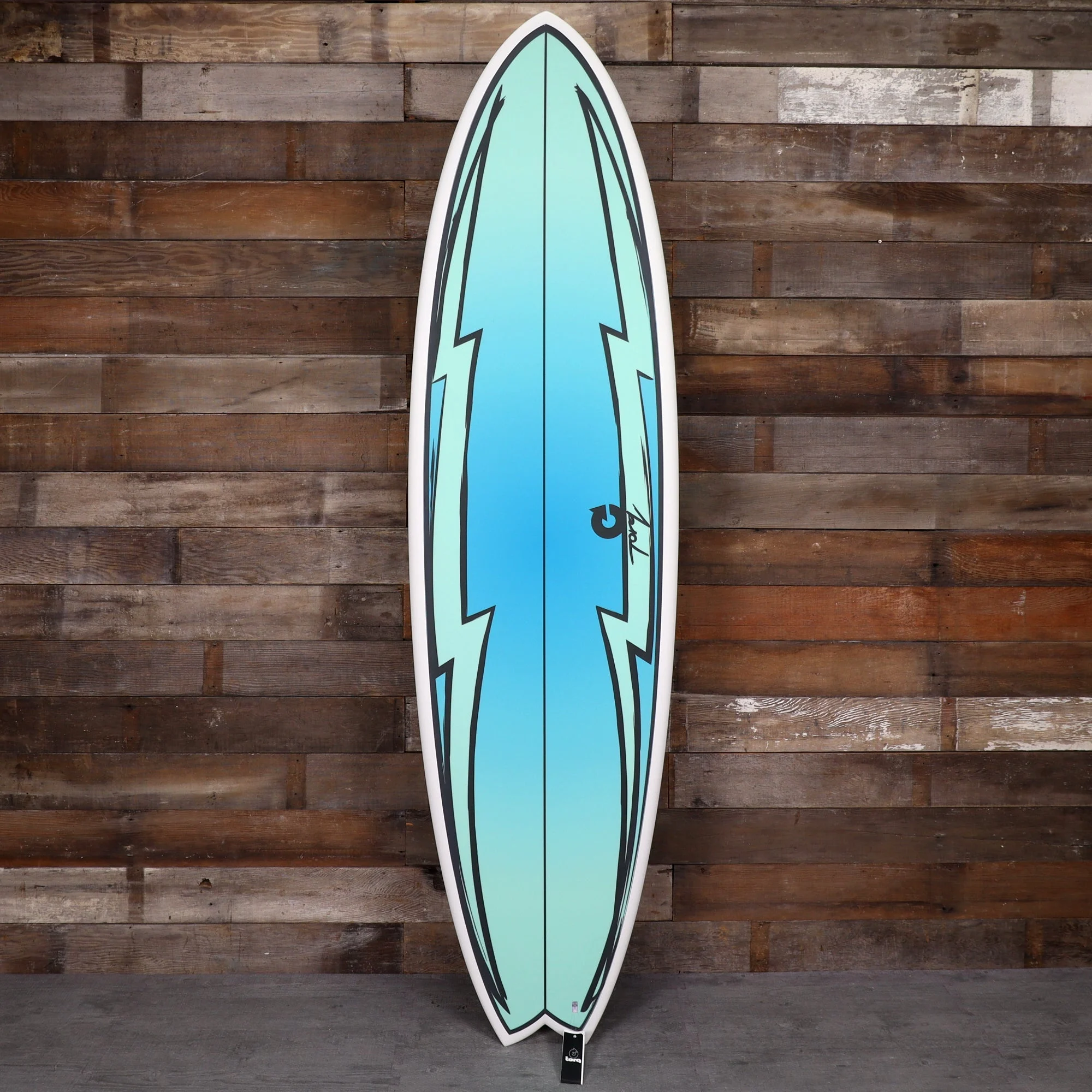 Torq Mod Fish TET 6'10 × 21 ¾ × 2 ¾ Surfboard - Hi Watt/Green/Blue