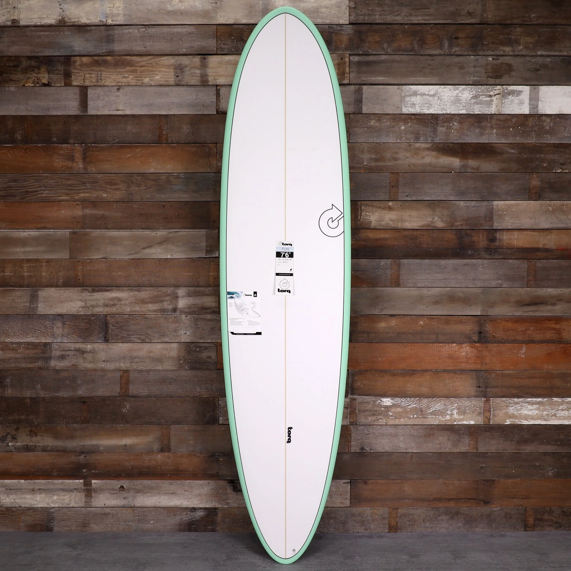 Torq Mod Fun TET 7'6 × 21 ½ × 2 ⅞ Surfboard - Seagreen/White