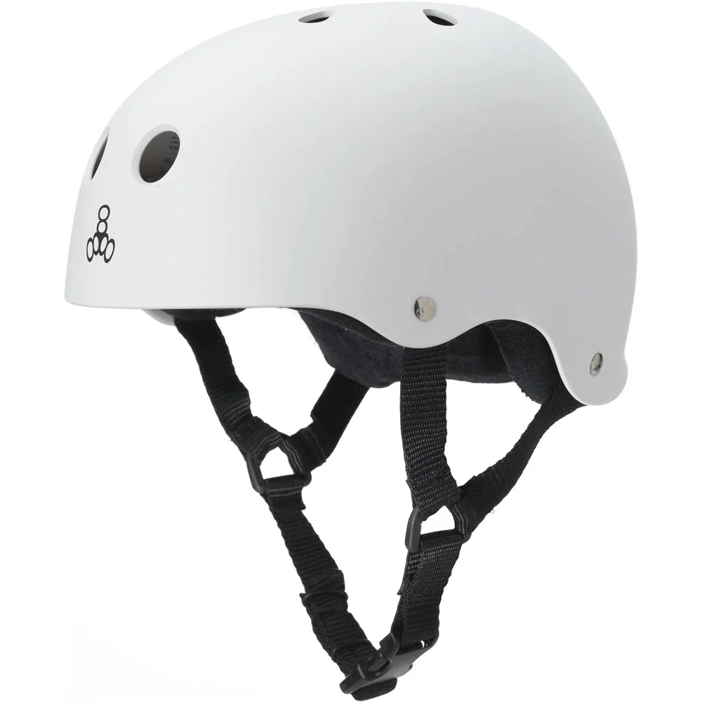 Triple 8 White Rubber Helmet