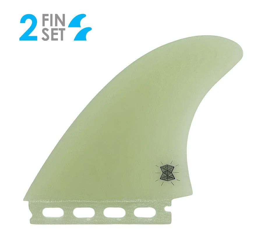 True Ames Alex Lopez Diamond Fiberglass Twin Fin Set-White