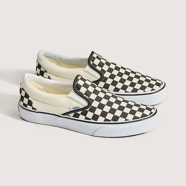 Vans Classic Slip-On Youth Boy's Shoes - Checkerboard Black/White