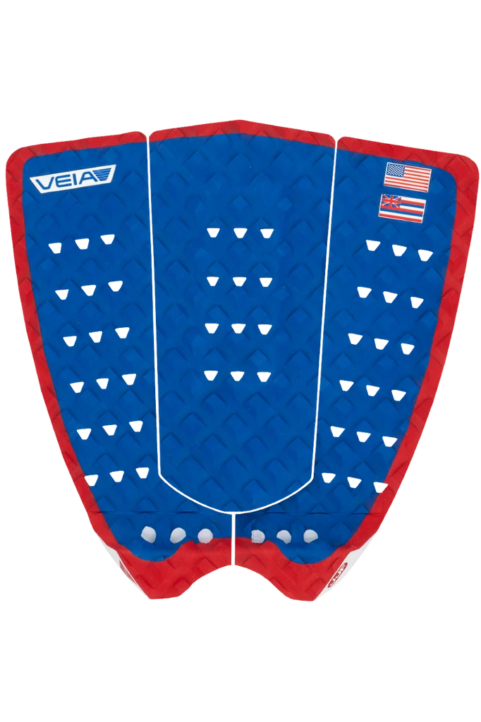 VEIA JJF Round Tail Pro Traction Pad-USA Blue/Red