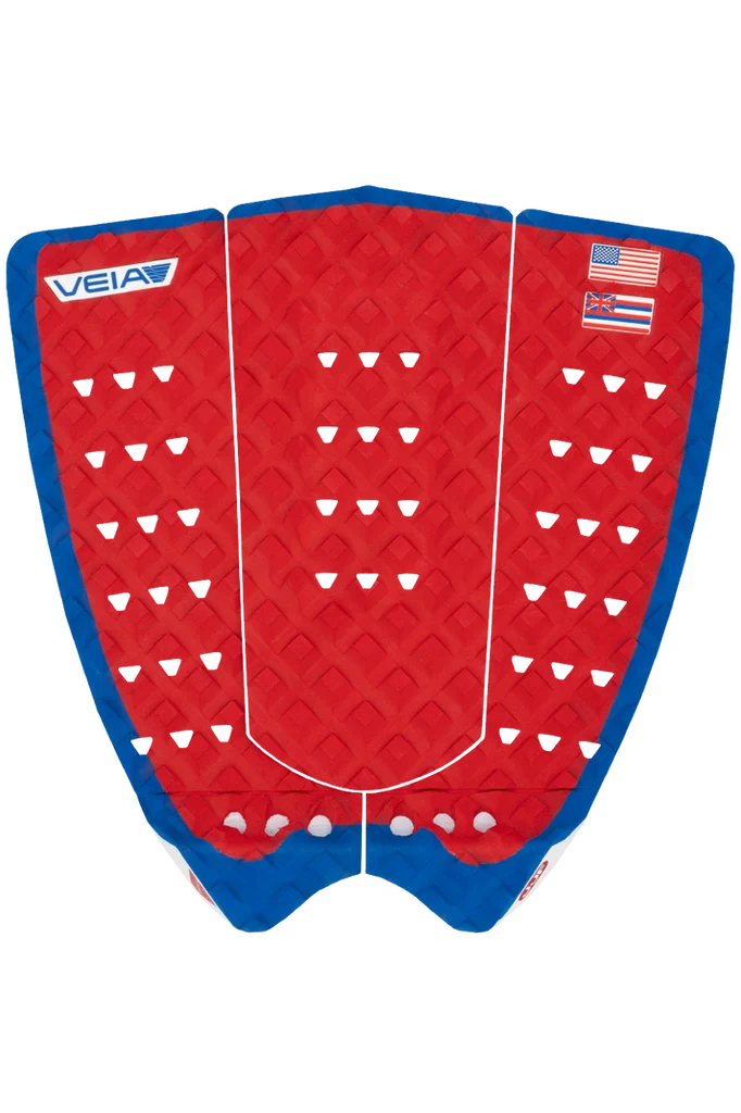 VEIA JJF Round Tail Pro Traction Pad-USA Red/Blue