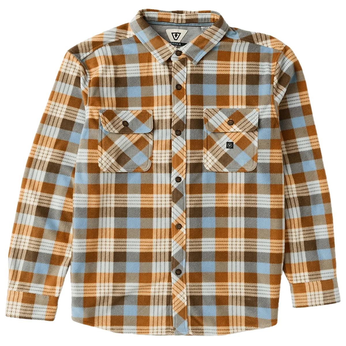 Vissla Eco-Zy Polar Long Sleeve Button-Up Flannel Shirt Faded Denim • 2025