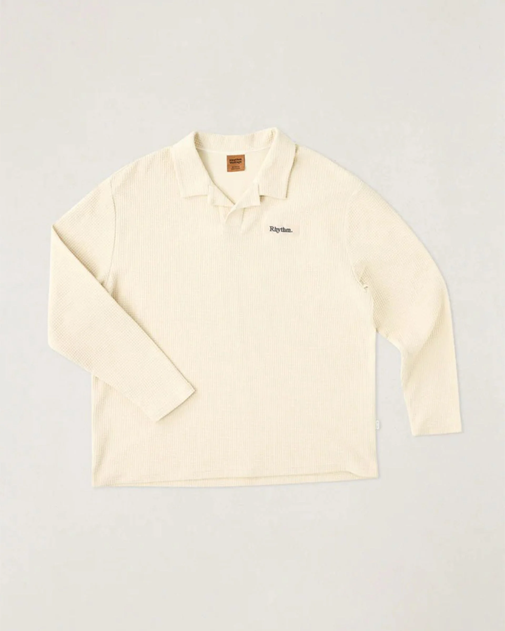 Waffle Rugby L/S Polo - Natural