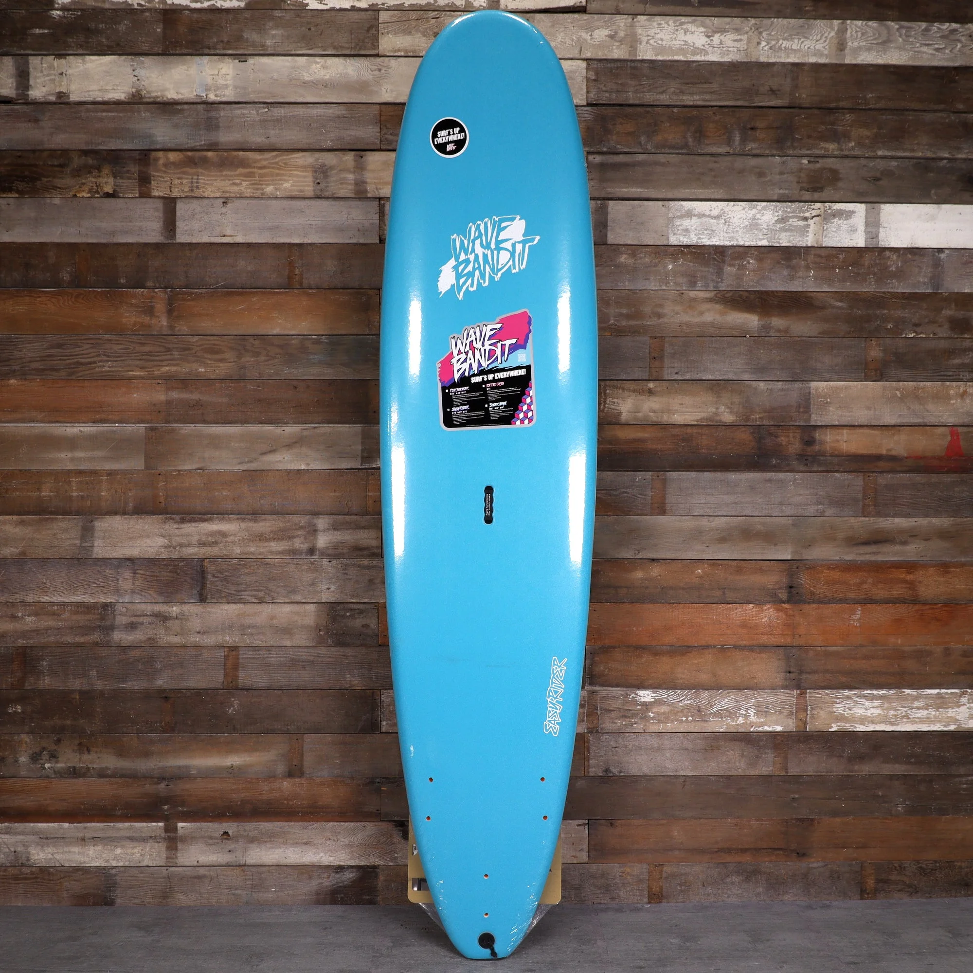 Wave Bandit Easy Rider 8'0 × 23 × 3 ⅜ Surfboard - Blue/White Bolt
