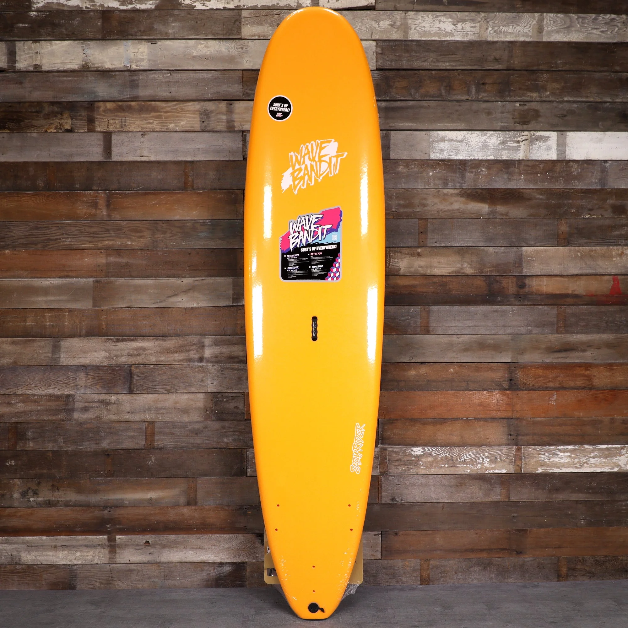 Wave Bandit Easy Rider 8'0 × 23 × 3 ⅜ Surfboard - Orange/White Bolt