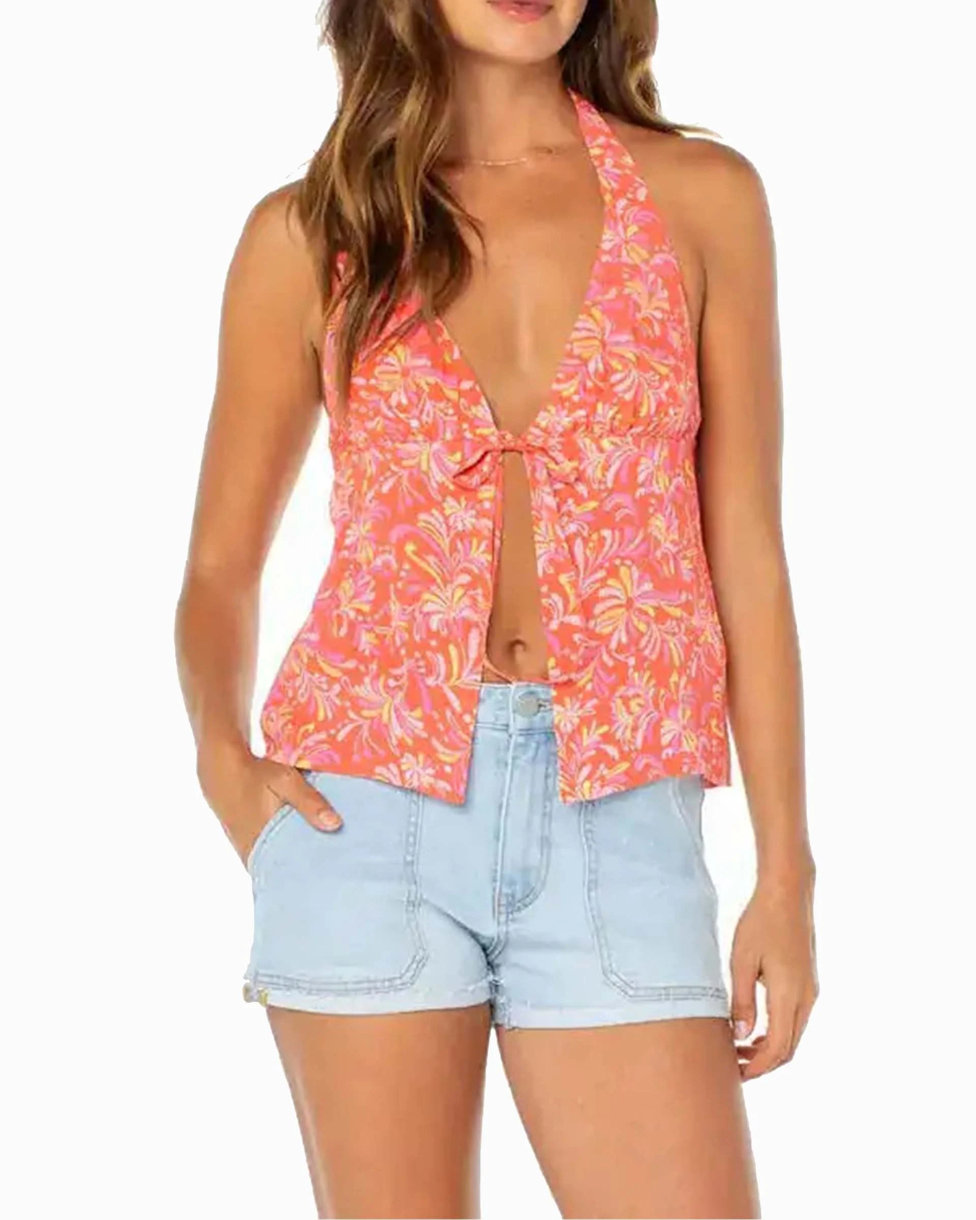 Women's Fairweather Top - Hot Coral