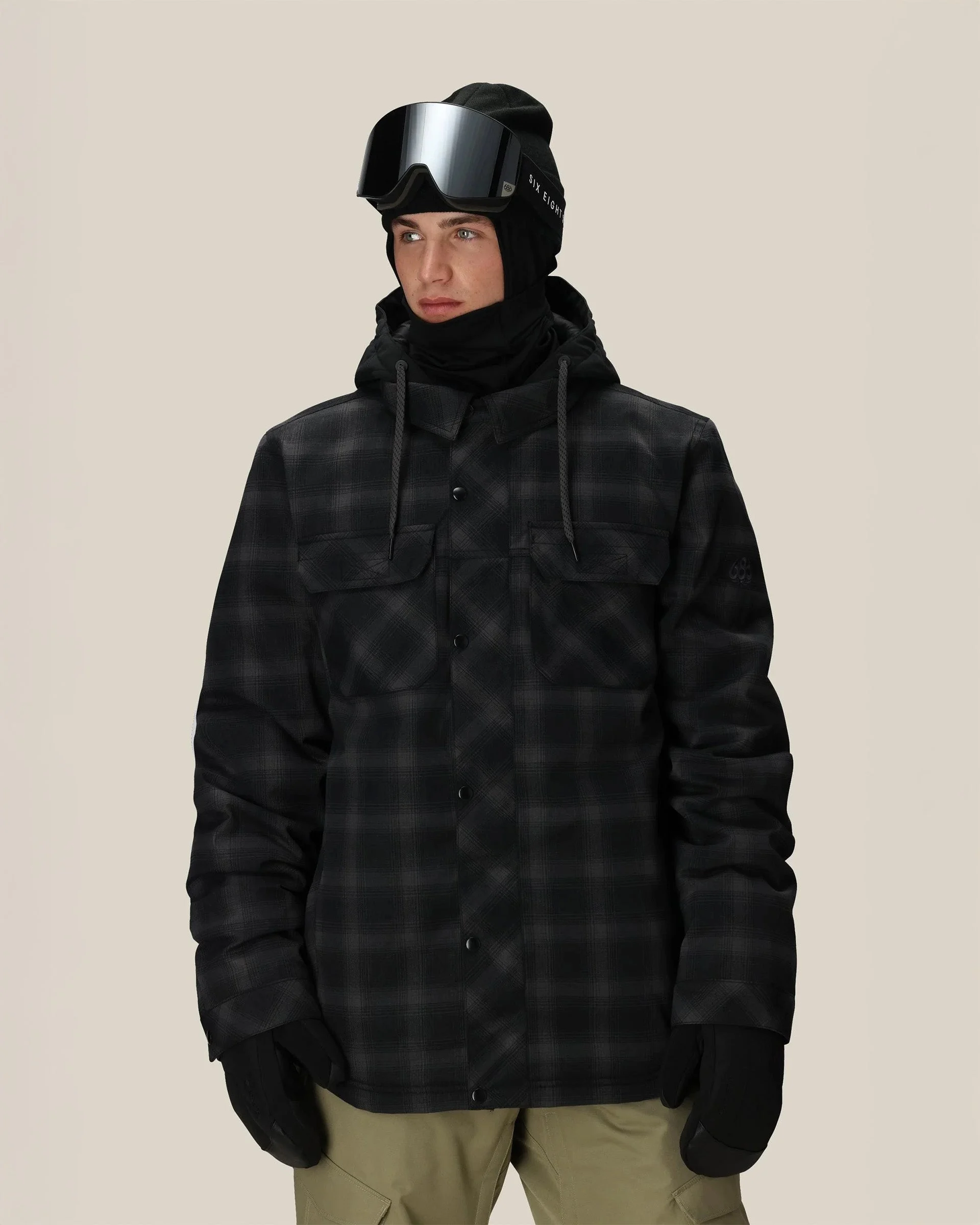 Woodland Insulated Snow Jacket - Black Plaid
