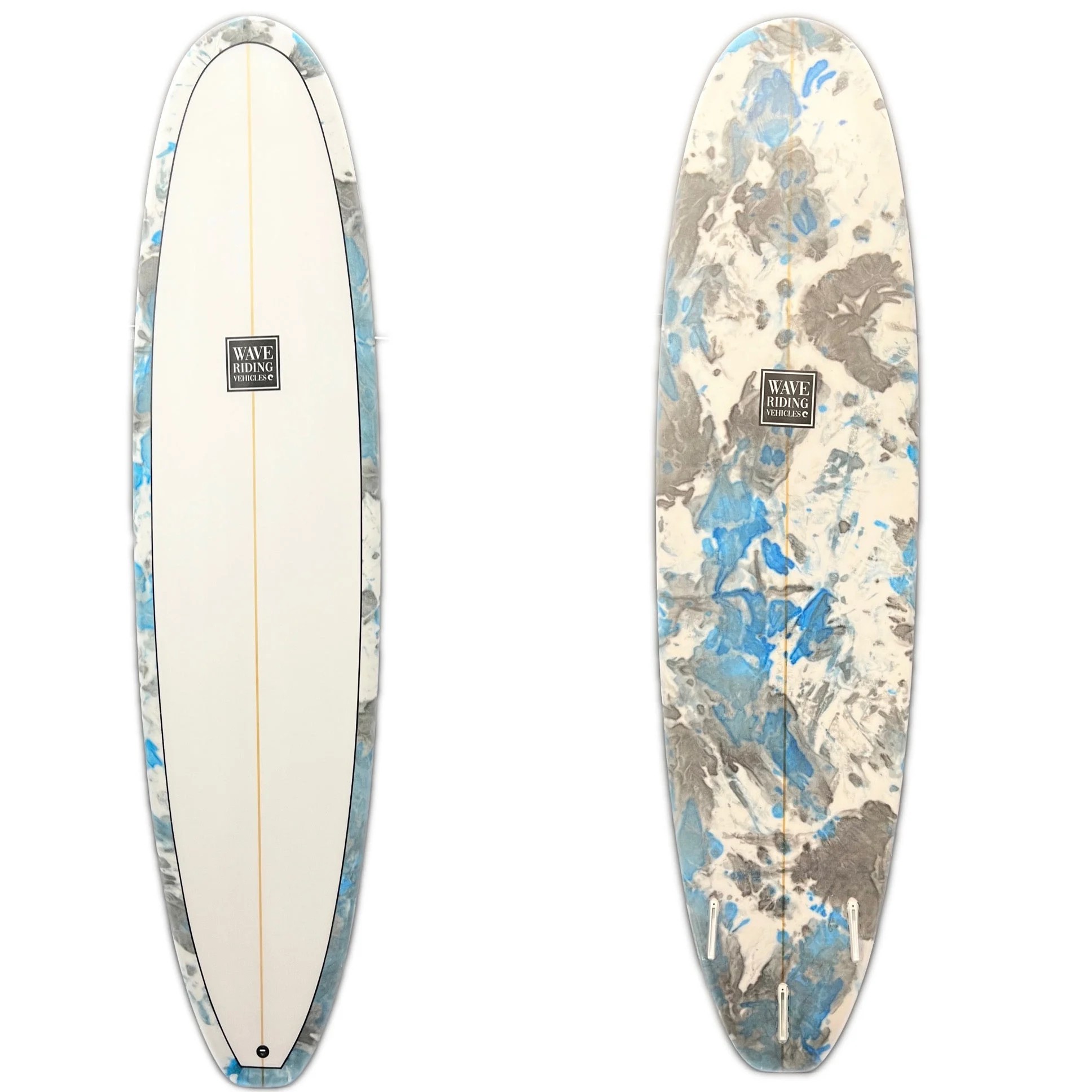 WRV 7'4" Kamp Trident Blue/Grey Splatter Surfboard